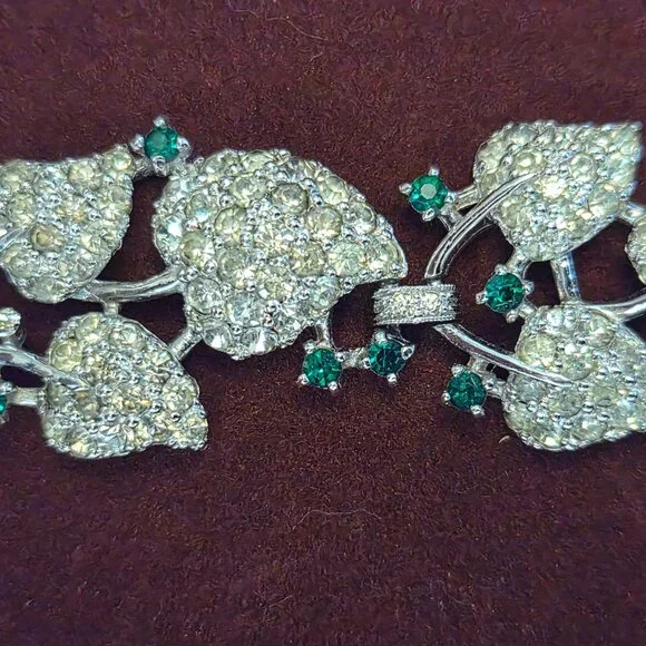 Signed Pennino Rhinestone Bracelet 7.5” Vintage 1930s–40s NY Designer Jewelry - Picture 2 of 5